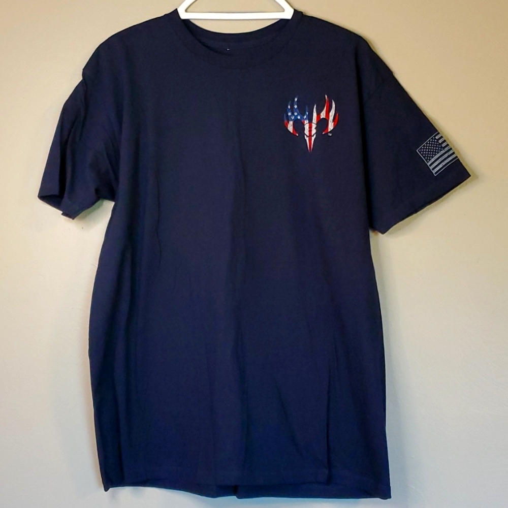 Buck Wear Men's Patriotic Tshirt. Dark blue. Size XL